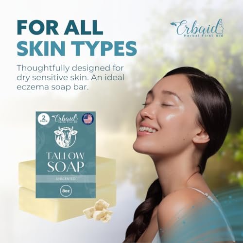 Beef Tallow Soap Bar – All Natural Grass Fed Tallow Soap Unscented – Moisturizing Face & Body Wash for Eczema, Dry, Itchy, Sensitive Skin – Handcrafted Bath Soap for Adults, Kids, Made in USA (4 oz, 2-Pack) - görsel 12