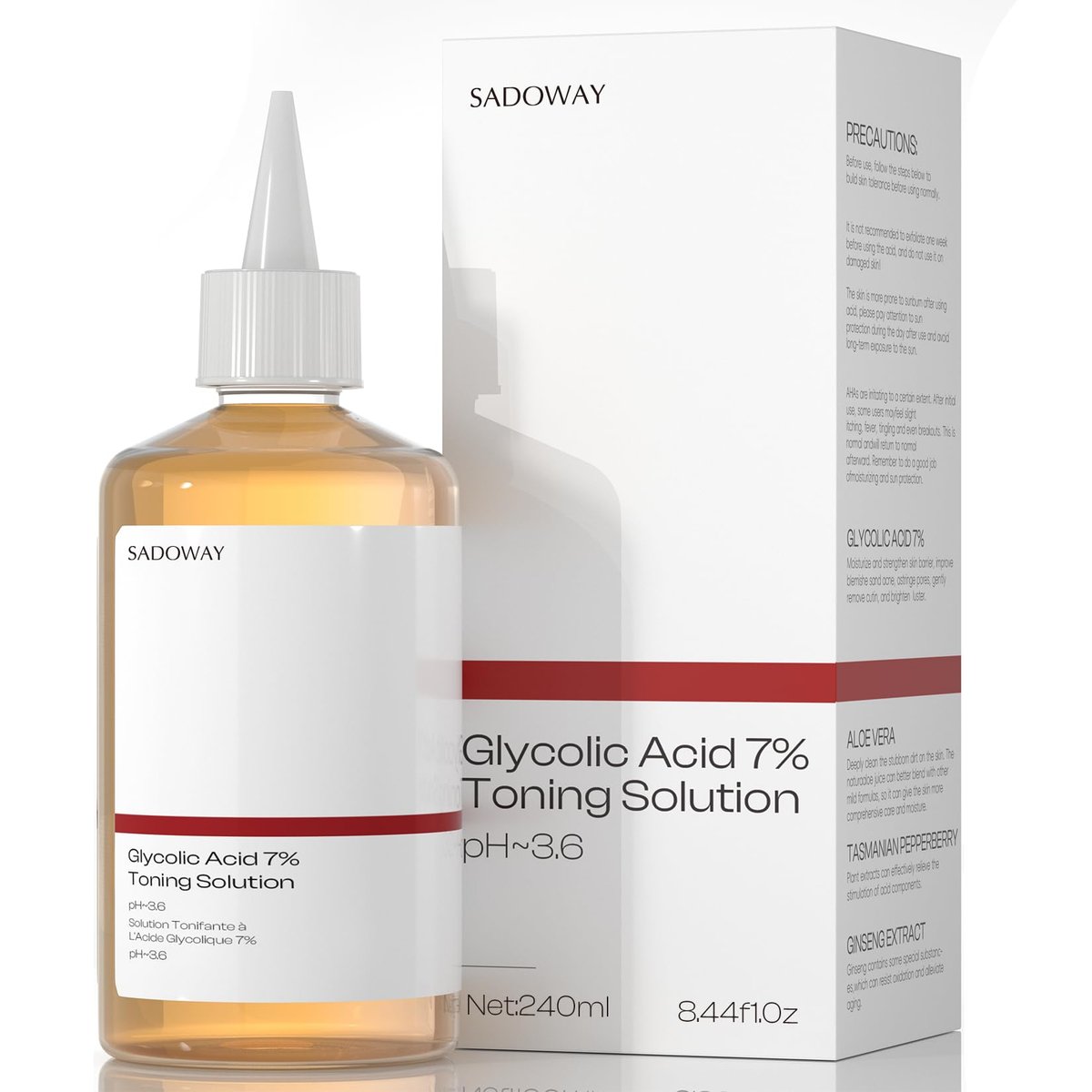 Glycolic Acid Toner 7% | Exfoliating Toning Solution 240ml – SADOWAY - görsel 1