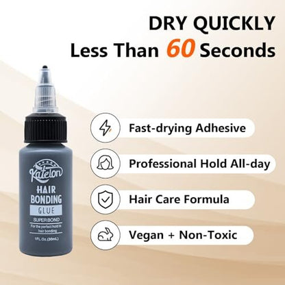 House West Hair Glue for Quick Weave 1oz - Professional Strong Hold, Waterproof & Non-Damaging Bonding Adhesive