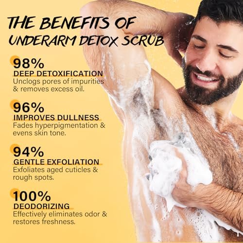 Underarm Detox Scrub with Turmeric & Vitamin C – Dark Spot Remover, Exfoliating Body Scrub for Women and Men, Even Skin Tone, Pigmentation Removal, 7.4 oz Avelisse