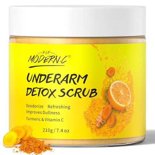 Underarm Detox Scrub with Turmeric & Vitamin C – Dark Spot Remover, Exfoliating Body Scrub for Women and Men, Even Skin Tone, Pigmentation Removal, 7.4 oz Avelisse