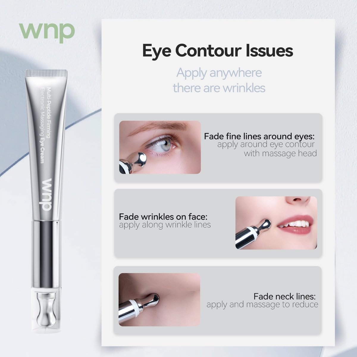 WNP Eye Cream - Multi-Peptide Firming Eye Tightener, Anti-Aging Eye Cream for Puffiness and Bags Under Eyes, 0.53 oz Avelisse