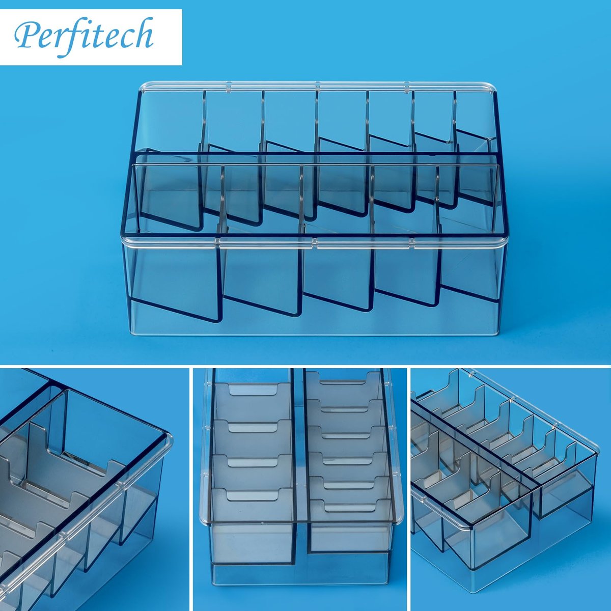 Perfitech Clipper Guard Holder Organizer with 12 Slots, Sturdy PC Material - Transparent - görsel 11