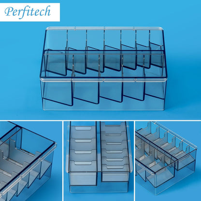 Perfitech Clipper Guard Holder Organizer with 12 Slots, Sturdy PC Material - Transparent