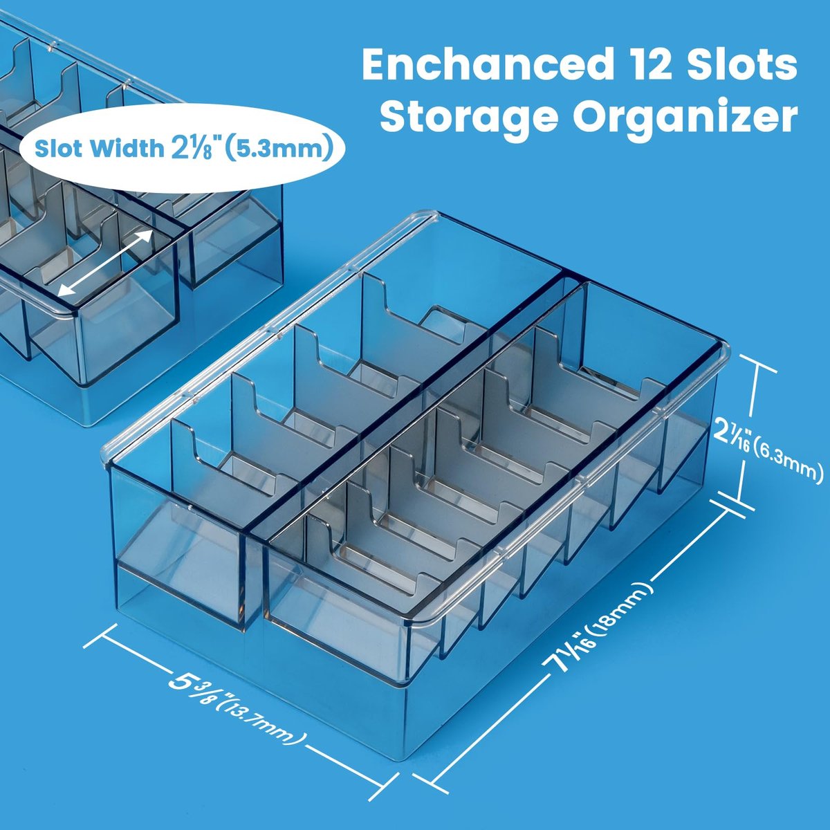 Perfitech Clipper Guard Holder Organizer with 12 Slots, Sturdy PC Material - Transparent - görsel 9