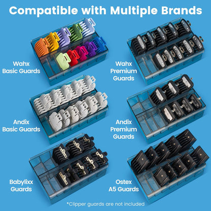 Perfitech Clipper Guard Holder Organizer with 12 Slots, Sturdy PC Material - Transparent