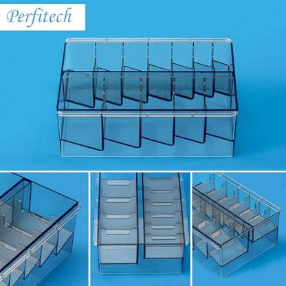 Perfitech Clipper Guard Holder Organizer with 12 Slots, Sturdy PC Material - Transparent