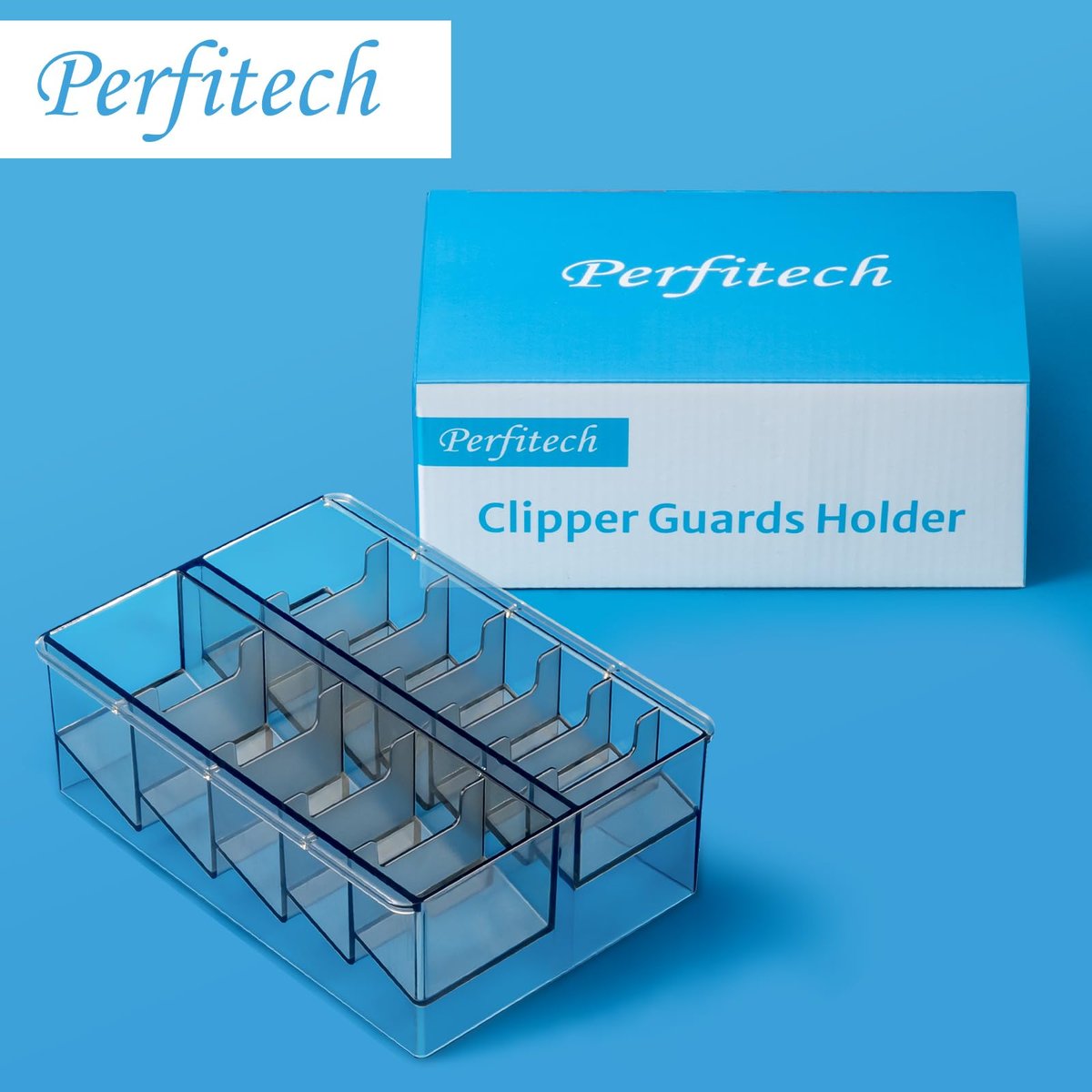 Perfitech Clipper Guard Holder Organizer with 12 Slots, Sturdy PC Material - Transparent - görsel 13
