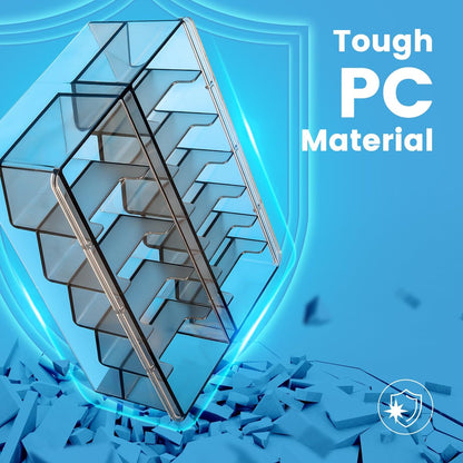 Perfitech Clipper Guard Holder Organizer with 12 Slots, Sturdy PC Material - Transparent