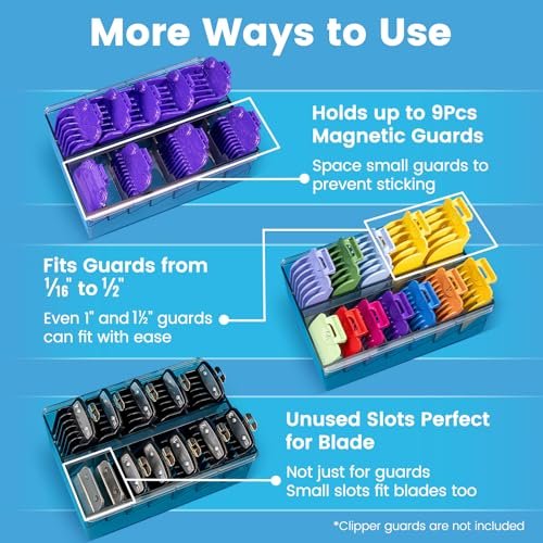 Perfitech Clipper Guard Holder Organizer with 12 Slots, Sturdy PC Material - Transparent - görsel 6