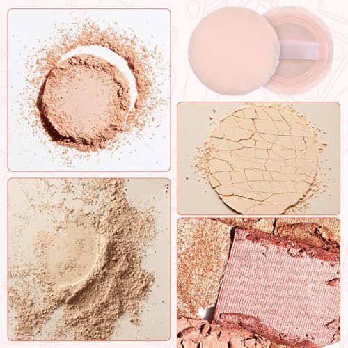 12-Piece Round Velour Face Makeup Powder Pads – Soft 2.36-Inch Setting Puff with Ribbon for Loose & Setting Powder - görsel 10
