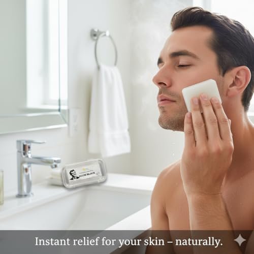 Herbs Botanica Alum Block for Shaving – Natural Aftersave Stone for Men, Stops Bleeding from Nicks & Cuts, 3.5 oz - görsel 4
