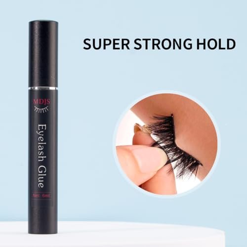 A9-h-b Single Tip False Eyelash Glue - Black Latex Free Eyelash Adhesive, Natural & Durable 6ml White - görsel 8
