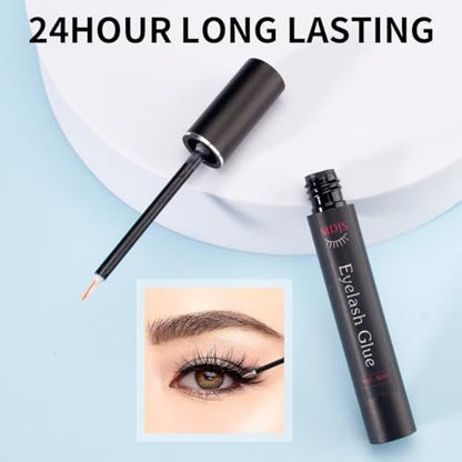 A9-h-b Single Tip False Eyelash Glue - Black Latex Free Eyelash Adhesive, Natural & Durable 6ml White