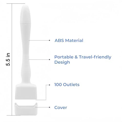 NSOSAUE Dermastamp for Hair & Beard Micro-Exfoliating Tool for Women and Men | White ABS Microdermabrasion Device - görsel 6