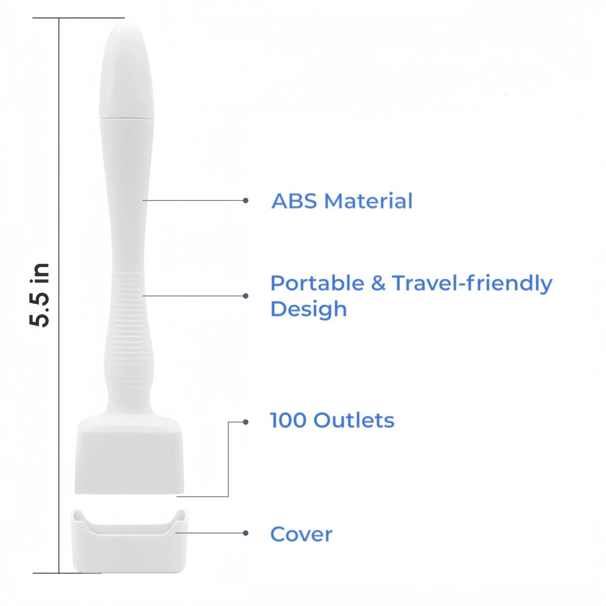 NSOSAUE Dermastamp for Hair & Beard Micro-Exfoliating Tool for Women and Men | White ABS Microdermabrasion Device - görsel 5