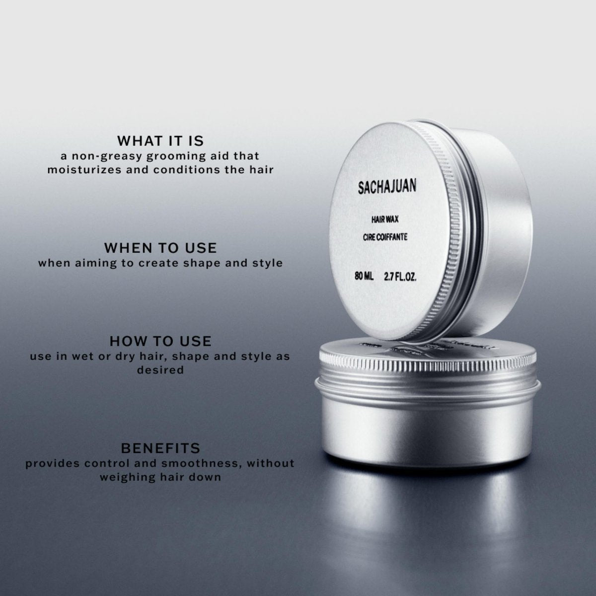 SACHAJUAN Hair Wax - Lightweight Styling Wax for Texture, Shine & Definition - Medium Hold, Non-Greasy - 2.7 oz Avelisse