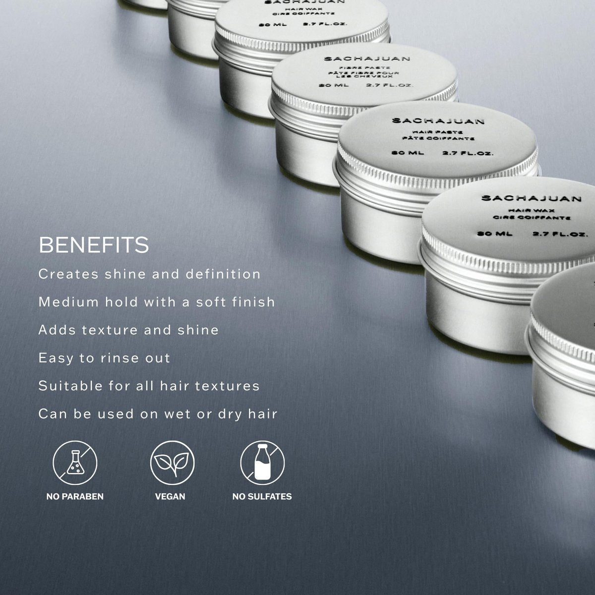 SACHAJUAN Hair Wax - Lightweight Styling Wax for Texture, Shine & Definition - Medium Hold, Non-Greasy - 2.7 oz Avelisse