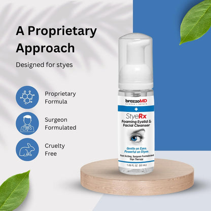brazzoMD Stye Relief Foaming Cleanser – Soothing & Moisturizing for Styes and Chalazion – 1.69 fl oz (50 mL) Avelisse