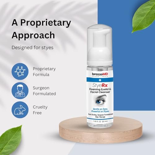 brazzoMD Stye Relief Foaming Cleanser – Soothing & Moisturizing for Styes and Chalazion – 1.69 fl oz (50 mL) Avelisse
