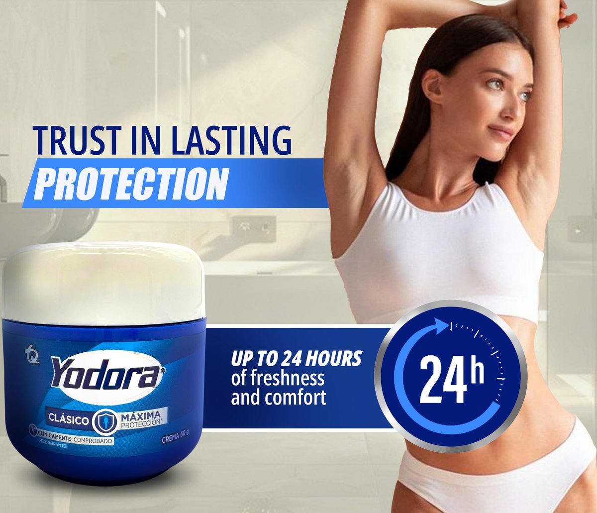 Classic Deodorant Yodoraa – Pack of 60g & 32g – Maximum Protection, Imported from Colombia Avelisse