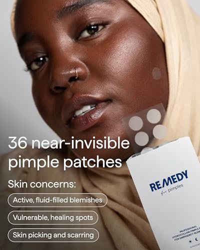 Remedy for Pimples | 36 Hydrocolloid Pimple Patches for Blemishes, Zits, Spot Concealing | Near-Invisible Medical-grade Blemish Patches | By Dermatologist Dr. Shah - görsel 3