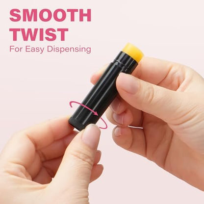 LotFancy Lip Balm Tubes Kit with Filling Tray and Spatula - 50-Pack 4.5ml Black BPA-Free Leak-Proof Containers for Handmade Lip Balm Making Avelisse