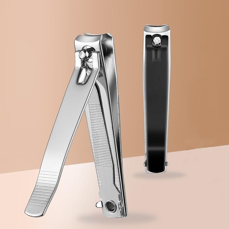 Ucheom Large Nail Clippers 2-Pack: Sharp Stainless Steel Fingernail & Toenail Trimmers with Nail File, Manicure Kit for Men & Women, Black and Silver - görsel 9