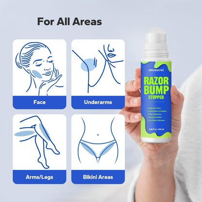 SilkySecret Razor Bump Stopper – Ingrown Hair Treatment & Razor Burn Relief for Men & Women, After Shave Lotion for Smooth, Bump-Free Skin (3.38 Fl Oz)