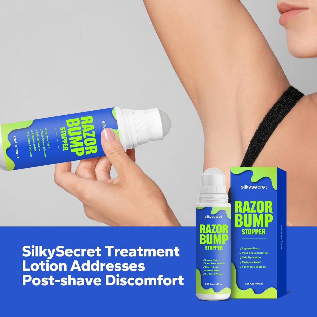 SilkySecret Razor Bump Stopper – Ingrown Hair Treatment & Razor Burn Relief for Men & Women, After Shave Lotion for Smooth, Bump-Free Skin (3.38 Fl Oz) - görsel 13