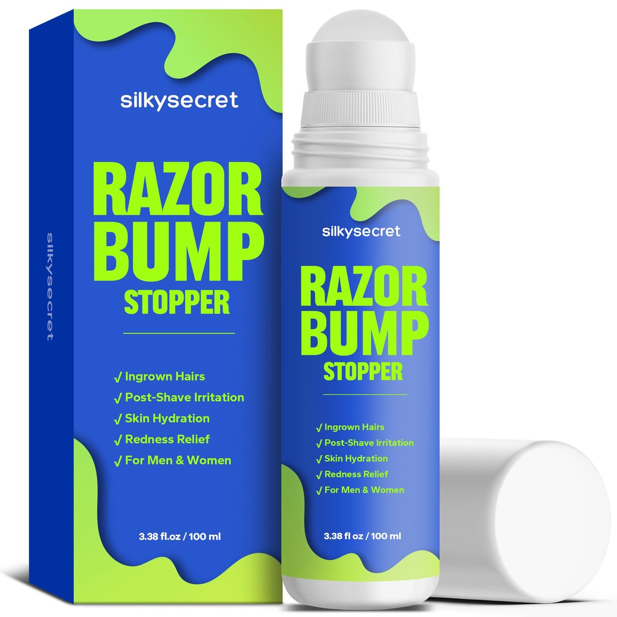 SilkySecret Razor Bump Stopper – Ingrown Hair Treatment & Razor Burn Relief for Men & Women, After Shave Lotion for Smooth, Bump-Free Skin (3.38 Fl Oz) - görsel 1