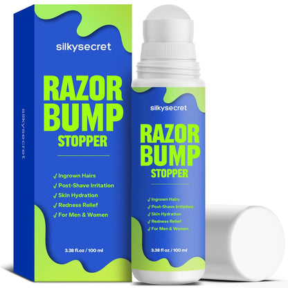 SilkySecret Razor Bump Stopper – Ingrown Hair Treatment & Razor Burn Relief for Men & Women, After Shave Lotion for Smooth, Bump-Free Skin (3.38 Fl Oz)