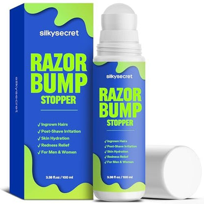 SilkySecret Razor Bump Stopper – Ingrown Hair Treatment & Razor Burn Relief for Men & Women, After Shave Lotion for Smooth, Bump-Free Skin (3.38 Fl Oz)