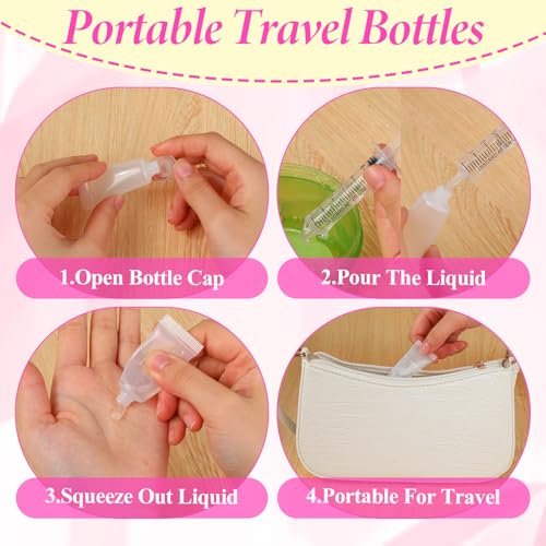 20 Pack 5ml Refillable Empty Tubes with Syringes - Portable Travel Squeezable Containers for Shampoo, Makeup, Facial Cleanser, Lip Gloss - görsel 8