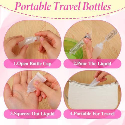 20 Pack 5ml Refillable Empty Tubes with Syringes - Portable Travel Squeezable Containers for Shampoo, Makeup, Facial Cleanser, Lip Gloss