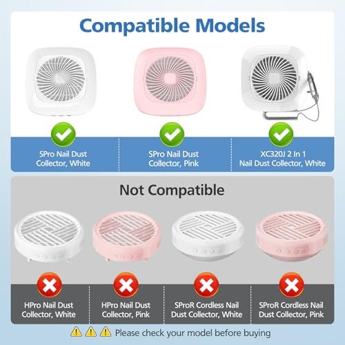 4 Pack Nail Dust Collector Replacement Filter Compatible with MelodySusie SPro / XC320J - Reusable HEPA Filter for Acrylic Nail Tools, White Avelisse
