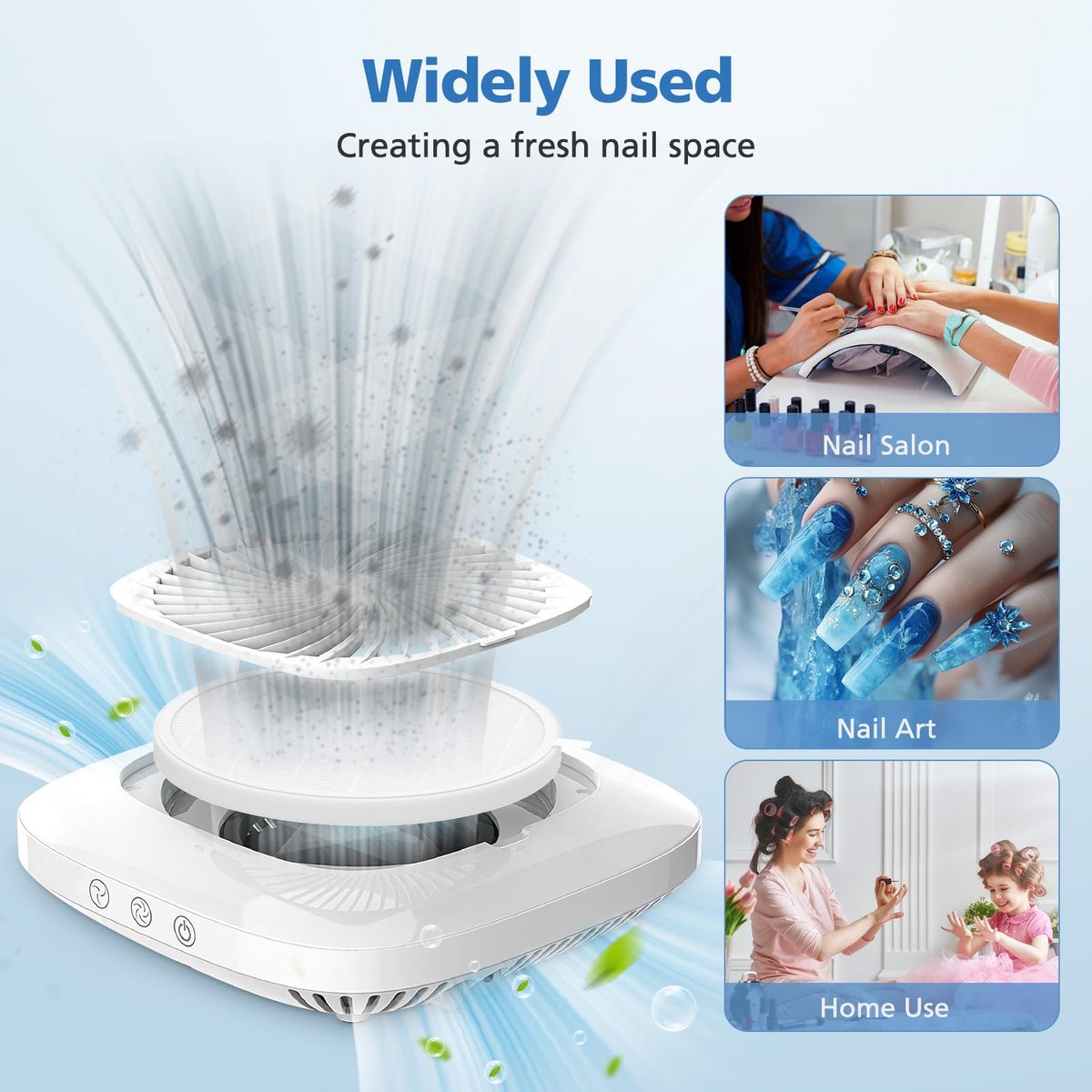 4 Pack Nail Dust Collector Replacement Filter Compatible with MelodySusie SPro / XC320J - Reusable HEPA Filter for Acrylic Nail Tools, White Avelisse