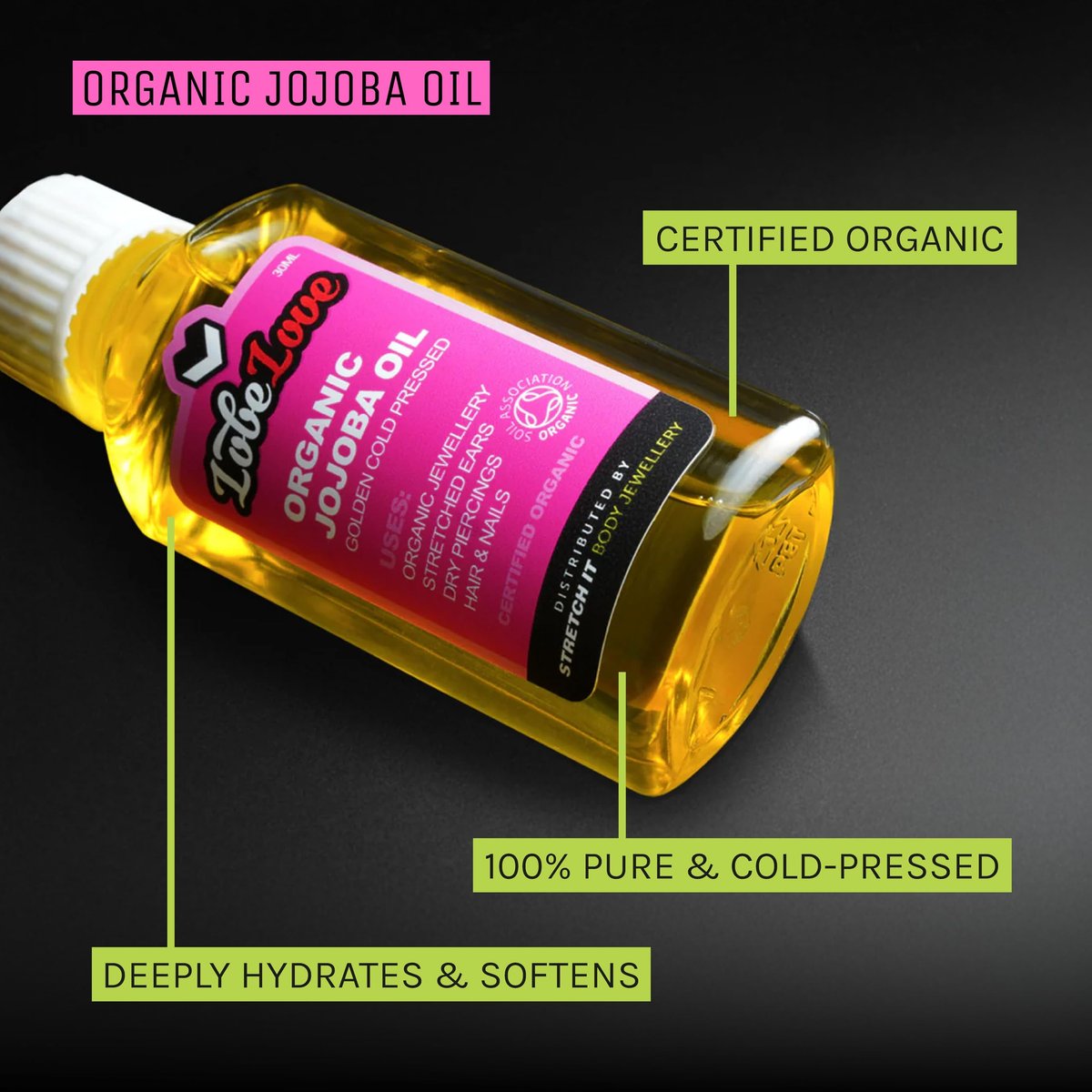 Stretch It - Ear Stretching Aftercare Trio: LobeLove Balm, Jojoba Oil & Saline Spray Avelisse