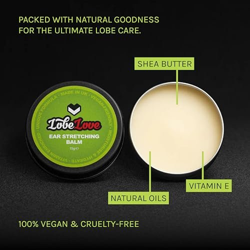 Stretch It Premium Ear Stretching Balm (15g) – Jojoba, Castor & Apricot Kernel Oil with Vitamin E for Healthy Stretched Earlobes Avelisse