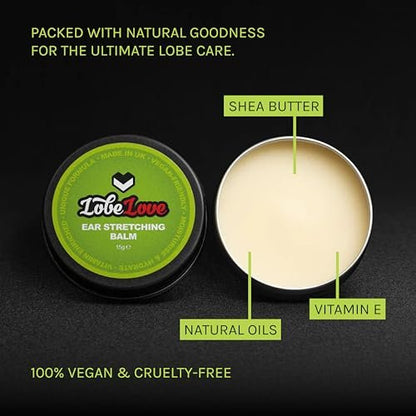 Stretch It Premium Ear Stretching Balm (15g) – Jojoba, Castor & Apricot Kernel Oil with Vitamin E for Healthy Stretched Earlobes Avelisse