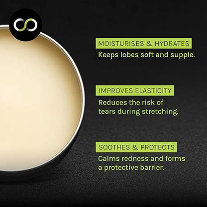 Stretch It Premium Ear Stretching Balm (15g) – Jojoba, Castor & Apricot Kernel Oil with Vitamin E for Healthy Stretched Earlobes Avelisse