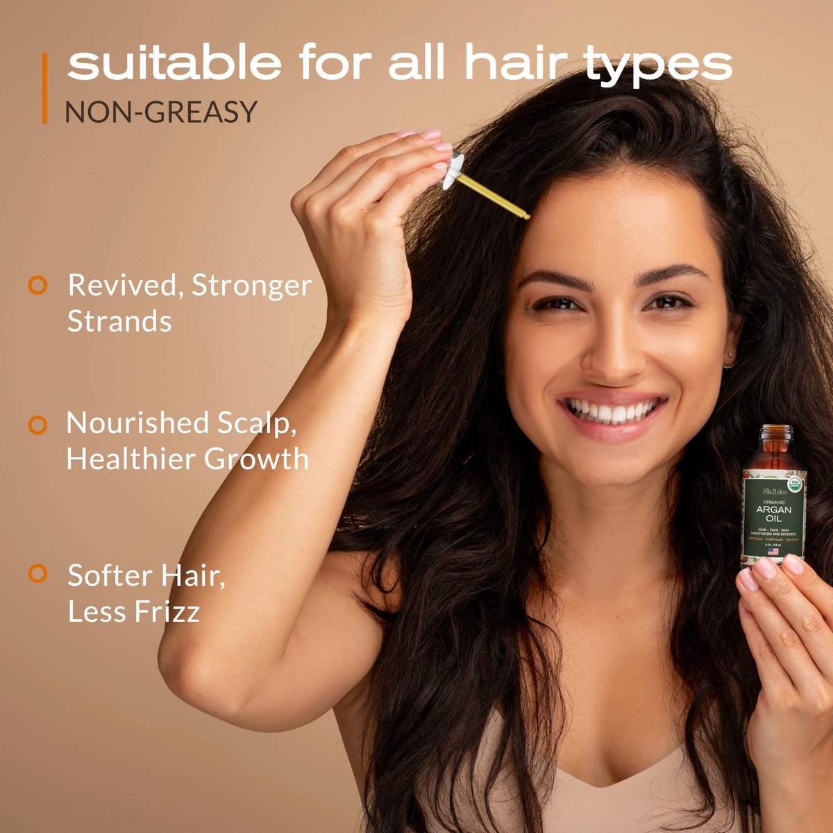 Ella & Eden Organic Argan Oil of Morocco – 100% Pure Cold-Pressed USDA Certified Unrefined Moroccan Argan Oil for Hair, Face & Skin, 4 Fl Oz Glass Bottle Avelisse