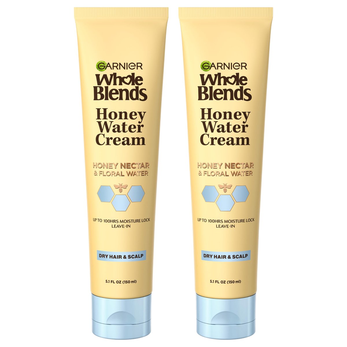 Garnier Whole Blends Honey Water Cream for Dry Hair & Scalp, 100 Hours Moisture Lock, Honey Nectar & Floral Water, 5.1 Fl Oz (Pack of 2) Avelisse