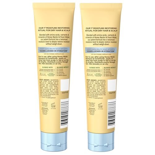 Garnier Whole Blends Honey Water Cream for Dry Hair & Scalp, 100 Hours Moisture Lock, Honey Nectar & Floral Water, 5.1 Fl Oz (Pack of 2) Avelisse