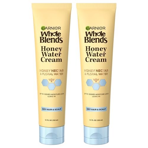Garnier Whole Blends Honey Water Cream for Dry Hair & Scalp, 100 Hours Moisture Lock, Honey Nectar & Floral Water, 5.1 Fl Oz (Pack of 2) Avelisse