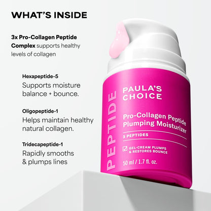 Paula's Choice Pro-Collagen Peptide Plumping Face Moisturizer – Daily Gel Cream for Deep Hydration, Wrinkles & Firmness, Fragrance-Free, 1.7 oz Avelisse