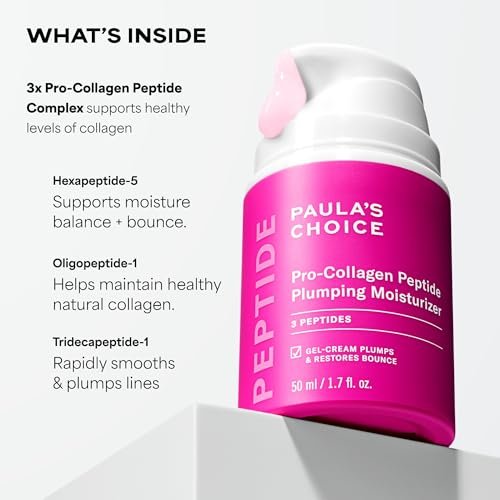 Paula's Choice Pro-Collagen Peptide Plumping Face Moisturizer – Daily Gel Cream for Deep Hydration, Wrinkles & Firmness, Fragrance-Free, 1.7 oz Avelisse