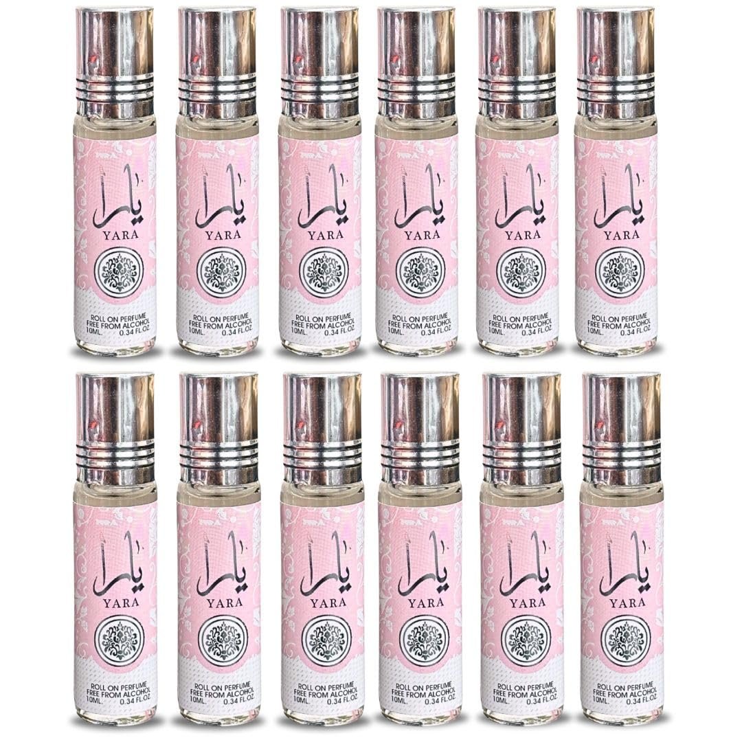 Lattafa Yara Roll-On Perfume Oil - 0.34 Fl Oz (Pack of 12) - Long-Lasting Concentrated Fragrance Avelisse