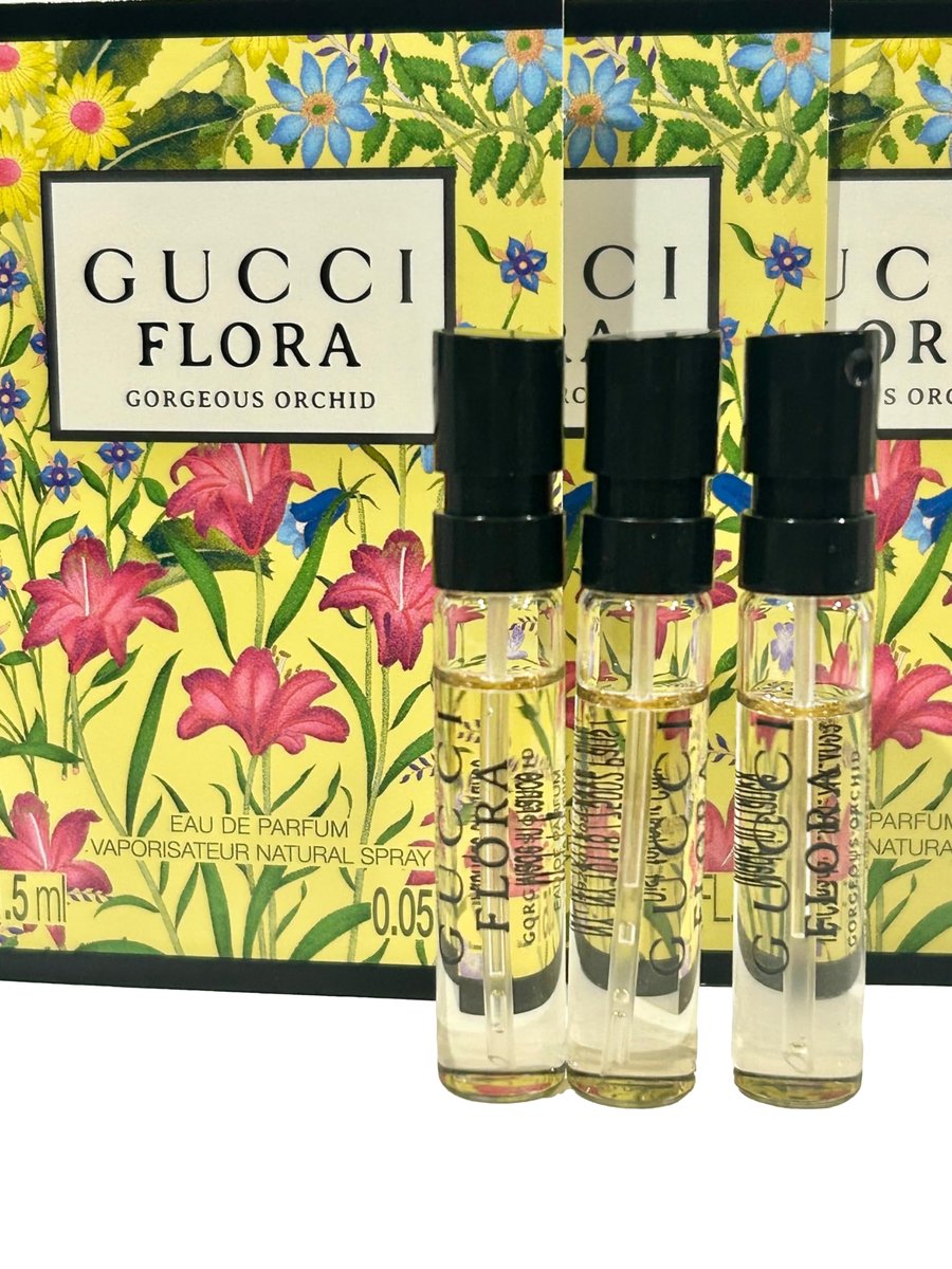 Gucci Flora Gorgeous Orchid Eau de Parfum Sample Set - 3 x 1.5 ml / 0.05 oz Travel Sprays Avelisse