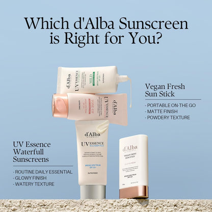 d'alba Piedmont Air Fit Fresh Sun Stick SPF 50+ - Non-Sticky, Vegan Sun Protection for On-the-Go Face